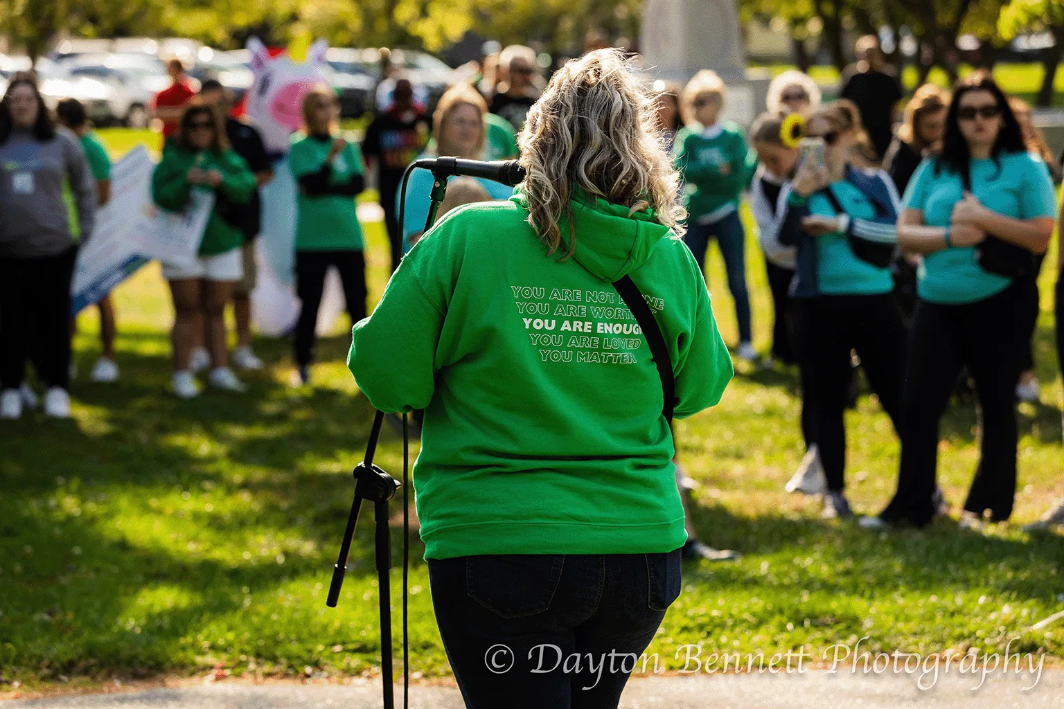 NAMI Rock County Walk — speaker addresses the crowd